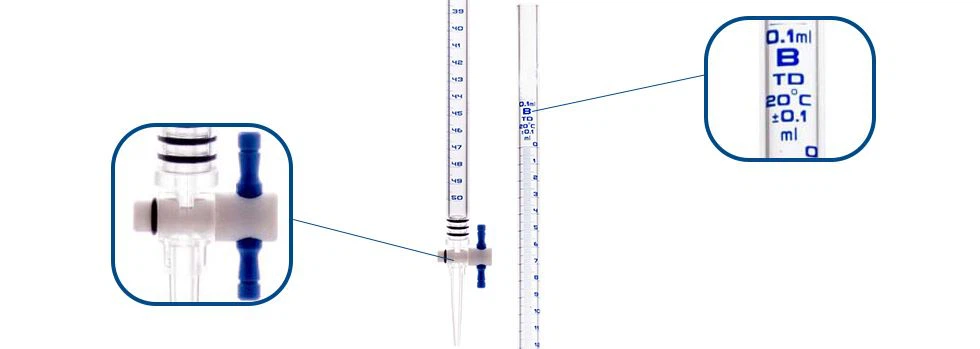 Glass Burette with PTFE Stopcock Glass Burette with PTFE Stopcock