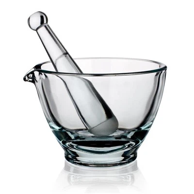 ร้านขายยาคุณภาพสูงใช้เครื่องแก้วในห้องปฏิบัติการ Borosilicate สูง 3.3 ชุดสากและครกแก้ว